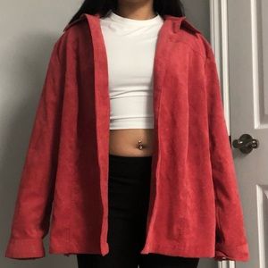ALIA vintage red button up soft corduroy blouse shirt jacket (size 20M)